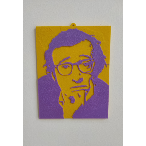 QUADRETTO ISPIRATO ALL'OPERA DI ANDY WARHOL CHE RITRAE WOODY ALLEN (MIS. 12*15*4 CM CA) - WOODY001